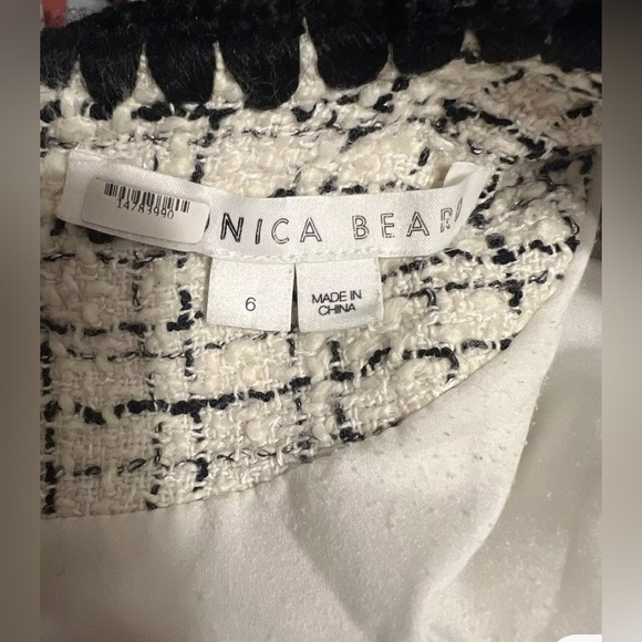 VERONICA BEARD $698 TWEED PALATINE Mini Dress Black White Long‎ Sleeve City Fall - Picture 9 of 10